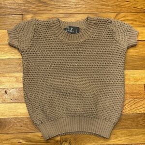 Belati Short-Sleeve Knit Sweater in Taupe 1Y